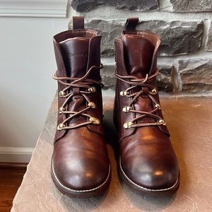 BCBG generation cognac Vegan leather combat boots